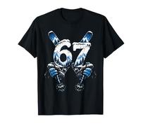 Skiing Six Seven 67 Meme Snow Mountain Skier Winter Men Boys T-Shirt