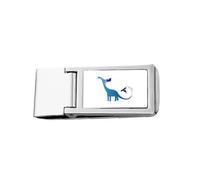 Skiing Skateboarding Earthquake Dragon Slim Money Clip Stainless Holder Pocket Wallet