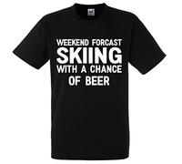 Skiing ski Mens Premium Funny Tshirt top Novelty Gift Present dad Husband boy Black