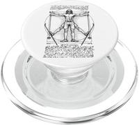 Skiing Skier Vitruvian Man Leonardo Da Vinci Vintage Skiers PopSockets PopGrip for MagSafe