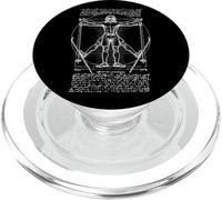 Skiing Skier Vitruvian Man Leonardo Da Vinci Vintage Skiers PopSockets PopGrip for MagSafe
