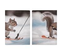 Skiing Squirrel Passport Holder, ID Card Protector Case Passport Holder with Slot Passports Travel Wallet Document Cover for Women And Men