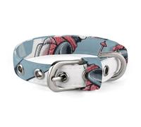 Skiing Theme Collar Easy-Fastening Buckle，Pet Supplies Adjustable ，Dog Collar The D-Ring Design Allows for Towing Or Hanging Tags，for Small to Medium-Sized Dogs.