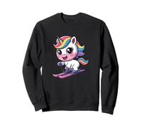 Skiing Unicorn Rainbow Winter Snow Cute Kawaii Sweatshirt