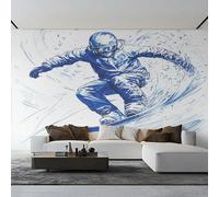 Skiing Wallpaper, Modern Sport Boy Wall Mural for Living Room, Non-Woven Wall Paper for Bedroom 315X215cm, Photo Wallpaper Home Decor EL&D49