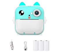 Skiitches Kids Photo Camera 2.4Inch IPS Screen Child Camera Instant Print Video Recording Take Pictures Birthday Gift Blue (B) Durable
