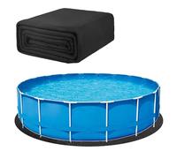 SKIKHN 2M Round Pool Mat, Pool Bottom Cover, Non-Slip Round Folding Pool Base, Absorbent Base Sheet for Patios, Gardens, Above Ground Pools and Tubs