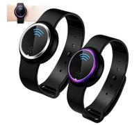 SKIKHN 2PCS Ultrasonic Mosquito Repellent Bracelet, USB Charge Electronic Mosquito Repeller Watch, Anti Bug Bite Bracelet, Rechargeable Mosquito Repellent Watch for Camping Hiking (Black+Black Purple)