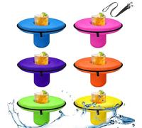 SKIKHN 6 Pcs Neoprene Floating Drink Holder, Hot Tub Drinks Holder