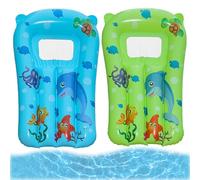 SKIKHN Air Mattress Water, Pack of 2 Inflatable Bodyboard, 69 x 46 cm Inflatable Bodyboards, Inflatable Bodyboard, for Beach Surfing, Pool Swimming, Ideal for Beach Holidays, Pool Parties, Summer