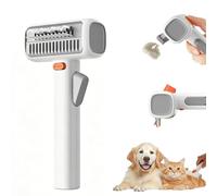 SKIKHN Cat Brush, Dog Brush, 2-in-1 Self-Detangling Comb, Dog and Cat Brush, Hair Removal Tool for Unwanted Hair and Untangling Knots, for All Long and Short Dog Breeds (White)