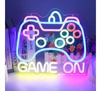 SKIKHN Game Neon Sign,Dimmable Gamepad Shape LED Neon Light Signs,Game Controller Led Neon Signs,Gaming Neon Sign with Switch,Gamer Gifts for Teen Boys Girls for Bedroom Game Room Party Wall Decor