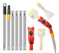 SKIKHN Multiangle Paint Brush Extender Holder, 1,7m Paint Roller Extension Pole with Paintbrush and Scraper, Extendable Paint Brush, Extension Pole Attachments, 180° Adjustable Angle Fits Most Rollers