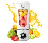 SKIKHN Personal Blender, 700ml Portable Juicer Blender USB Rechargeable, Traveling Portable Fruit Veggie Juicer with 12 Blades and Extra Lid, Mini Blender for Kitchen, Gym, Office, Traveling (White)