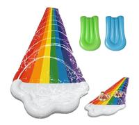 SKIKHN Water Slide,15.7ft/480CM Slip and Slide with 2Surfboard 5Repair Patch,Double Lane Inflatable Water Slides for Kids with Sprinkler,Lawn Waterslides Water Toys for Outdoor Water Play Activities