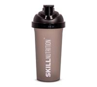 Skill Nutrition Shaker, Smoked Black - 700 ml | 700ml fitness protein shaker | With strainer and scale | Leak-proof, BPA-free | For protein, gainers, supplements
