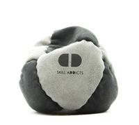 SkillAddicts Footbag - Grey Black (Freestyle Foot Bag For Any Skill Level, Includes Tricks Learning App)