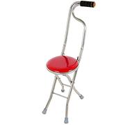 Skilled Crutch Stool Walker Lightweight Triple Cane Folding Stool, red Interesting