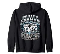Skilled Farmer Full Time Dad Fathers Day Zip Hoodie
