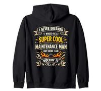 Skilled Worker Cool Maintenance Man Classic Job Title Zip Hoodie