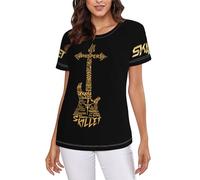 Śkillet%Rock Band T Shirts for Women Summer Basic Tops Crewneck Short Sleeve Casual Slim Fit Tee Fashion 3D Print tee Tops for Sport Home，S