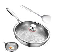 Skillets and Frying Pans Safe Pan Stir-Fry Saute Omelette Searing Baking | Titanium Non Stick Frying Pans Set, Lid, Spatula Baking Stir-Fry Cooking Omelet Pots Cookware Sets Utensils Gadgets for 30cm