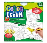 Skillmatics Colouring Book - 50 Tear-Out Pages and 12 Retractable Mess-Free Crayons, Colour and Learn 160+ Animals, Educational Gift for Toddlers and Preschoolers Ages 3, 4, 5, 6