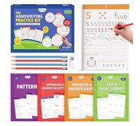 Skillmatics Handwriting Practice Kit - 4 Stage-Based Writing Workbooks | Learn Patterns, Pencil & Erasers Included, Letters, Numbers & Words, Preschool Learning Set, Gift for Kids Ages 4, 5, 6, 7