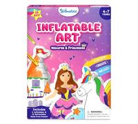 Skillmatics Inflatable Art Unicorns & Princesses - 3D DIY Craft Kit for Kids, Mess-Free Colouring Set with Crayons & Straws, Gift for Girls & Boys Ages 4, 5, 6, 7