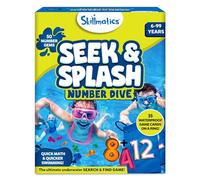 Skillmatics Pool Toys - Seek & Splash, Search & Find Water Game, Swimming Pool Number Dive Toy for Kids, Summer Fun & Gifts for Boys & Girls Ages 6, 7, 8, 9, 10, 11 & Up, Includes 50 Colorful Gems