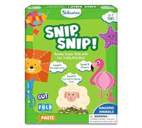 Skillmatics Scissor Skills Activity Book - Snip Snip Animals, Christmas Stocking Stuffers, 25 Fun Cutting & Creative Activities, 2 Child-Safe Scissors, Felt Craft Kit, Gift for Kids Ages 3, 4, 5, 6, 7