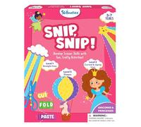 Skillmatics Scissor Skills Activity Book - Snip Snip Unicorns & Princesses, Stocking Stuffers, 25 Fun Cutting Activities, 2 Child-Safe Scissors, Felt Craft Kit, Christmas Gifts for Ages 3, 4, 5, 6, 7