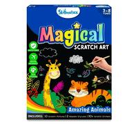 Skillmatics Scratch Art Book for Kids - Animals, Craft Kits & Supplies, 30+ Scratch Stickers, Stocking Stuffers, Travel Toys, DIY Kit, Christmas Gifts for Boys & Girls Ages 3, 4, 5, 6, 7, 8