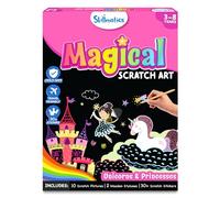 Skillmatics Scratch Art Book for Kids - Unicorns & Princesses, DIY Craft Kits, Christmas Stocking Stuffers, 30+ Scratch Stickers, Travel Toys, Gifts for Girls & Boys Ages 3, 4, 5, 6, 7, 8