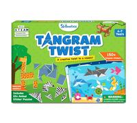 Skillmatics Tangram Sticker Puzzles - Educational Art & Craft Activity with 150+ Foam Tangram Stickers, Christmas Fun, Creative Toys & Games, Gifts for Boys & Girls Ages 4, 5, 6, 7