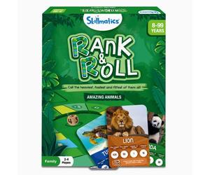 Skillmatics Trump Card & Board Game - Rank & Roll Animals, Memory Strategy Game, Games for Kids, Teens & Adults