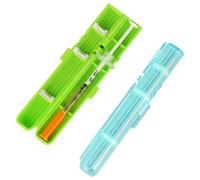 Skillssist Losn Compact Travel Case for Diabetes Insulin Preloaded Syringes (Solid Green & Clear Light Blue)