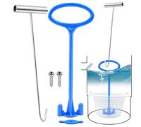 Skimmer Handle Hook - Durable Metal Design, Universal | pool cleaning tool with hook, pointed and flat tips included | Skimmer for above ground indoor pools