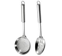 Skimmer Spoon | Grease Skimmer with Long Handle - 2 Pieces Metal Grease Spoon for Vegetables, Meat, Pasta, Noodles, Hot Food, Serving, Hot Frying, Cooking