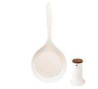 Skimmer Spoon - Skimmer Ladle, 36 X 16cm Large Silicone Slotted Spoon, Cooking Skimmer Spoon - Non Stick Cooking Skimmers, Heat Resistant Ladle Strainer for Cooking, Draining & Frying - White