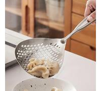 Skimmer Tool Made from Thickened Stainless Steel for Straining Noodles Pasta Dumplings and Fried Snacks Without Deformation (A)