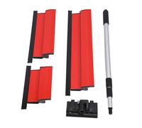 Skimming Blade Set Professional Stainless Steel Drywall Smoothing Spatula with Extension Handle Pole for Wall Ceiling Finishing Lightweight ABS Material Red Finish 250mm 400mm