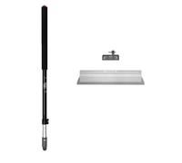 Skimming Spatula Kit 550mm, Drywall Plastering Tool Set with Telescopic Pole, Stainless Steel Finishing Trowel, Aluminium Profile