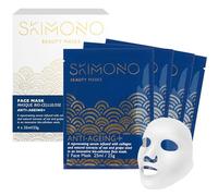 Skimono Anti-Ageing Collagen Face Mask (4 Pack) - Bio-Cellulose Sheet Masks with Collagen, Oat & Grapeseed, Hydrating & Firming Korean Face Mask for Fine Lines, Wrinkles & Radiant Skin