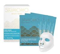 Skimono Hydration Boost Korean Face Mask (4 Pack), Bio-Cellulose Sheet Masks with Hyaluronic Acid, Rose & Honey, Luxury Hydrating Facial Masks for Glass Skin & Radiant Glow