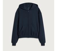 SKIMS Women's Cotton Fleece Classic Zip Up Hoodie Navy Small
