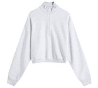 SKIMS Women's Cotton Fleece Cropped Half Zip Light Heather Grey