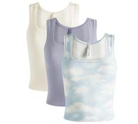 SKIMS Women's Cotton Rib Tank 3-Pack Blue Quartz Cloud Multi