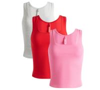 SKIMS Women's Cotton Rib Tank 3-Pack Sugar Pink Multi