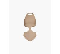 Skims Womens Desert Signature Swim Halter-neck Stretch Recycled-nylon Swimsuit L